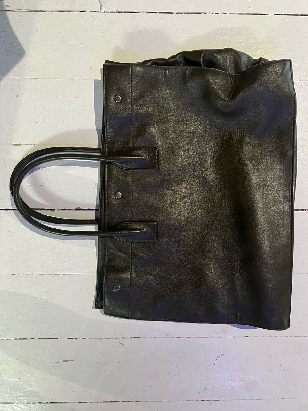 Saint Laurent Green Rive Gauche Leather Tote - Picture 3 of 10